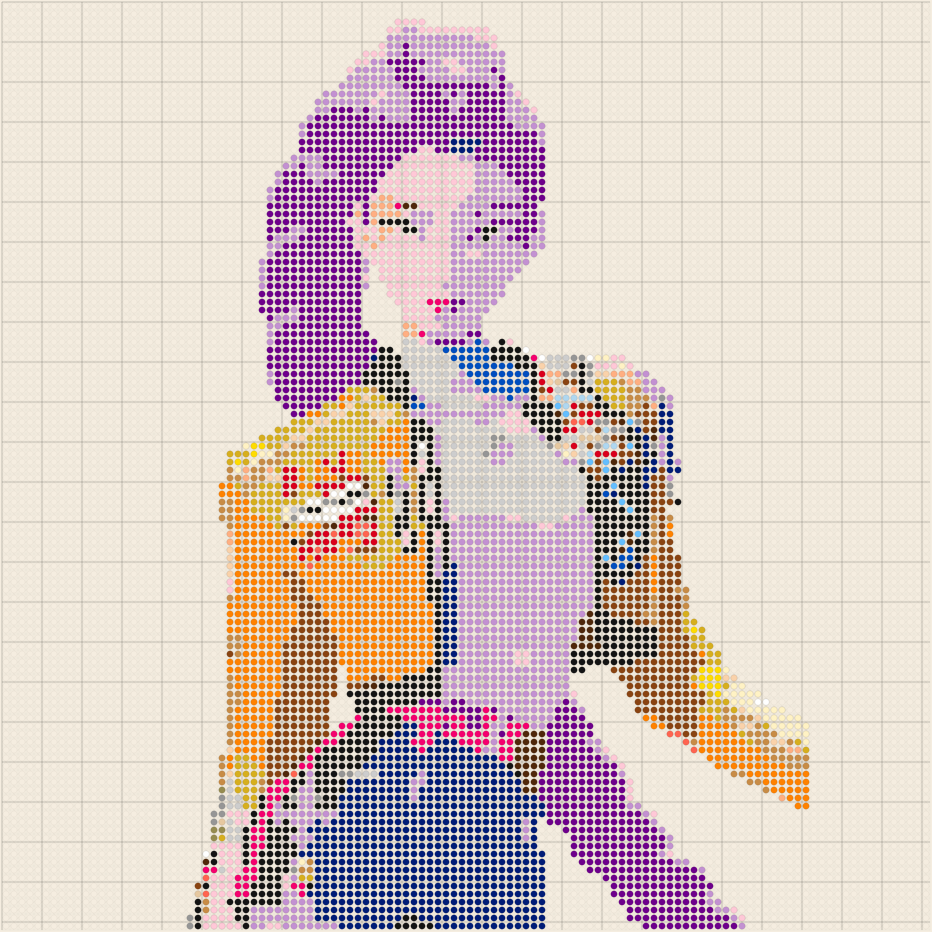 Patron perles à repasser Rumy Kpop Demon Hunter — 116×116 picots, 4×4 plaques, niveau expert